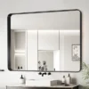 40x32 Inch Black Aluminium Frame Bathroom Mirror