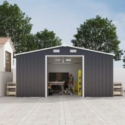 10*12ft 0.25mm Color Steel Plate, Surface Protective Film,Two Daylight Windows, Two Colors Can Be Freely Selected Storage Sheds -Bold Design Store GUEST c3a21f94 1d5a 42ba 9f30 e33b5a3a368b