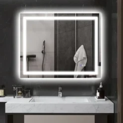 LED Bathroom Mirror With Lights, 39inx 32in Front Lit LED Mirror For Bathroom, Anti-Fog, Memory,Wall Mounted Dimmable Vanity Mirror -Bold Design Store GUEST c3b59d74 9303 43b1 ab38 3fa8d80d197d