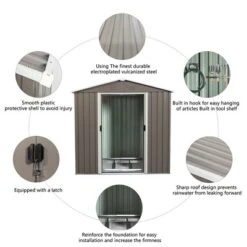 6ft X 5ft Outdoor Metal Storage Shed Gray -Bold Design Store GUEST c3ff16ff 14cb 4912 a004 4b724d22a033