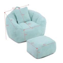 Giant Bean Bag Chair WithFootstool, Oversized Bean Bag For Adults And Kids, Polyester Shell-Shaped Large Chair With Filler, Stuffed Big Accent Sofa -Bold Design Store GUEST c44cb2d7 2b54 4f7a 8afb e469e9f5a994