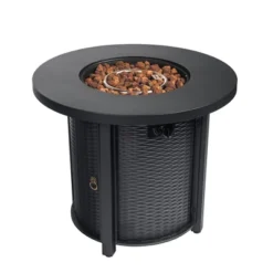 30" Propane Gas Fire Pit Table, 50000 BTU Round Steel Fire Pit For Outside Patio Deck Garden Courtyard-Black 14 30" Propane Gas Fire Pit Table, 50000 BTU Round Steel Fire Pit For Outside Patio Deck Garden Courtyard-Black -Bold Design Store GUEST c47a03c6 8b98 4ed0 bb70 4bc330198501
