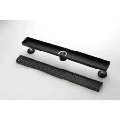 Linear Shower Drain With Removable Quadrato Pattern Grate, 304 Stainless Shower Drain Included Hair Strainer And Leveling Feet -Bold Design Store GUEST c5579d5a ab16 4d09 9f87 672c77a51891