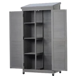Outdoor Storage Cabinet And Metal Top,Garden Storage Shed,Outdoor 68 Inches Wood Tall Shed For Yard And Patio 18 Outdoor Storage Cabinet And Metal Top,Garden Storage Shed,Outdoor 68 Inches Wood Tall Shed For Yard And Patio -Bold Design Store GUEST c55e7342 e290 41b7 8258 6195b5c35e9a