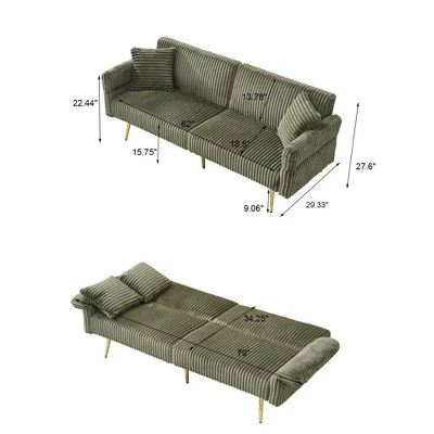79 Inch Polyester Sofa Bed, Foldable Double Sofa Bed With Folding Armrests, Suitable For Living Rooms And Small Spaces 7 79 Inch Polyester Sofa Bed, Foldable Double Sofa Bed With Folding Armrests, Suitable For Living Rooms And Small Spaces - Image 7