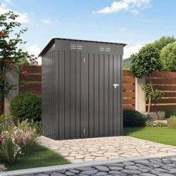 5X3 FT Outdoor Storage Shed, Tool Shed With Pitched Roof And Lockable Door Compact Metal Tool Shed For Garden, Backyard, Patio,Bike Storage, Gray -Bold Design Store GUEST c7166999 07bf 437e 9e53 985595ed5ee1