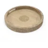 Round Mango Wood Serving Tray - 18in Rustic Brown Design For Stylish Entertaining