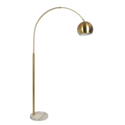 Oasis Long Arm Gold Brass Adjustable Floor Lamp With Round White Marble Base -Bold Design Store GUEST c80aaa34 f131 439a 97bb 01777638f191