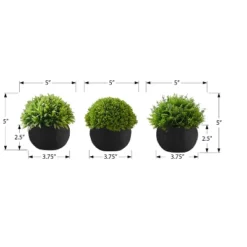 Artificial Plant, 5" Tall, Grass, Indoor, Faux, Fake, Table, Greenery, Potted, Set Of 3, Decorative, Green Plants, Black Pots -Bold Design Store GUEST c925c9d2 825e 49e6 8525 ff58e69612d6