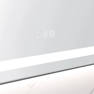 36 X 24 Inch LED Bathroom Mirror With Front And Backlight, Wall Mounted Vanity Mirror With Aluminum Frame,Anti-Fog,Memory, 3 Colors, Stepless Dimmable 2 36 X 24 Inch LED Bathroom Mirror With Front And Backlight, Wall Mounted Vanity Mirror With Aluminum Frame,Anti-Fog,Memory, 3 Colors, Stepless Dimmable - Image 2