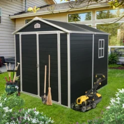 6 Ft X 8 Ft Resin Outdoor Storage Shed Kit-Perfect To Store Patio Furniture,Black -Bold Design Store GUEST cc89fccd e6c4 4a91 a2e7 1909b7d6f575