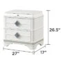 Laguna Modern Style 2-Drawer Night Stand Made With Wood, Hidden Jewelry Drawer And Crystal Accents In White Same As G150108982 (NJ Inventory)