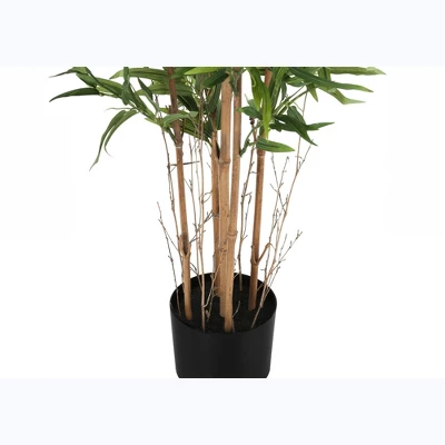 Artificial Plant, 50" Tall, Bamboo Tree, Indoor, Faux, Fake, Floor, Greenery, Potted, Decorative, Green Leaves, Black Pot 2 Artificial Plant, 50" Tall, Bamboo Tree, Indoor, Faux, Fake, Floor, Greenery, Potted, Decorative, Green Leaves, Black Pot - Image 2