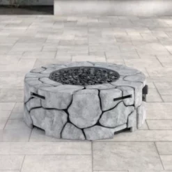 9'' H X 28'' W Fiber Reinforced Concrete Outdoor Fire Pit