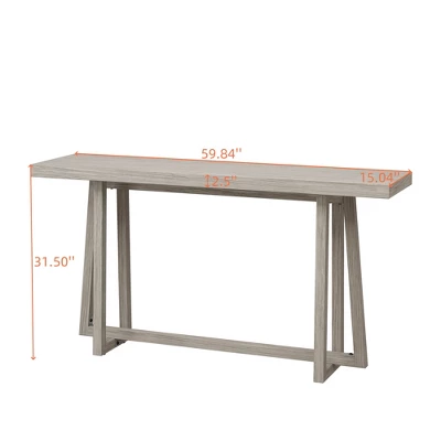 59.84'' Console Table, Stylish Rectangular Entryway Table, Outdoor Console Table For Patio, Sturdy Construction Hall Table, Sofa Table For Entrance 5 59.84'' Console Table, Stylish Rectangular Entryway Table, Outdoor Console Table For Patio, Sturdy Construction Hall Table, Sofa Table For Entrance - Image 5