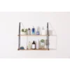 Floating Shelf With Metal Brackets, Wall Mounted Rustic Wood Wall Storage, Various Decorations Hanging Display (2-Tier ¨C Natural Wood)