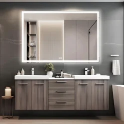 60x40 Inch Oversized LED Bathroom Mirror Wall Mounted Mirror With 3 Color Modes Aluminum Frame Large Wall Mirror For Bathroom -Bold Design Store GUEST cf44a70c 7239 4d78 88f7 f8f92edd7480