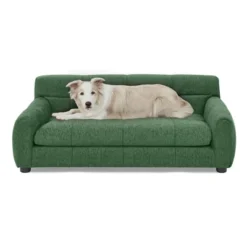 Soft And Comfortable Pet Sofa With Backrest And Armrests, Suitable For Modern Rectangular Pet Sofas For Small And Medium-sized Dogs-Green -Bold Design Store GUEST cf6895e9 4eb6 43c5 8dcb 5b58cc1cae58