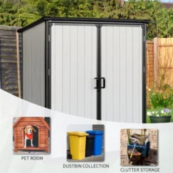 5x3FT Outdoor Storage Shed Waterproof Resin Cabinet With Lockable Doors For Bikes And Patio Furniture -Bold Design Store GUEST d102da5c f685 4e52 b248 fb22054282d2