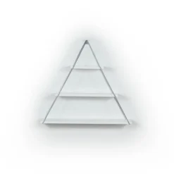 Moset Floating Wall Decor Wall Mounted Rustic Decorative Hanging Metal Bracket Triangle Shelf For Books, White/Chrome