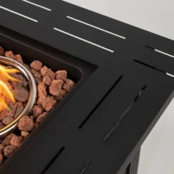 28" Propane Gas Fire Pit Table, 50000 BTU Square Steel Fire Pit For Outside Patio Deck Garden Backyard-Black -Bold Design Store GUEST d444209d 2a70 4c6e b7a2 3f6c1a58f8ce