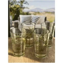 Palm Tree Design Acrylic Glasses Drinking Set Of 4 Hi Ball (20oz), Plastic Drinking Glasses, BPA Free Cocktail Glasses, Drinkware Set -Bold Design Store GUEST d54146e4 66f8 4056 9e31 a2552317dac6