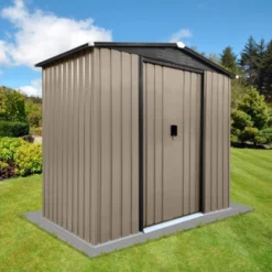 Outdoor Storage Sheds 6FTx4FT Apex Roof Brown With Sliding Doors -Bold Design Store GUEST d5d51545 9c62 4811 887e fcbc03252dcd