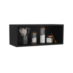 Wall Cabinet 12" H, 1 Spacious Shelf, Black -Bold Design Store GUEST d5eab506 5f2d 48a2 9e23 503e25286803