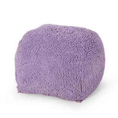 Spongy Microfiber Square Pouf, Lavender 1 Spongy Microfiber Square Pouf, Lavender