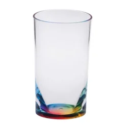 Oval Halo Acrylic Glasses Drinking Set Of 4 Hi Ball (15oz), Plastic Drinking Glasses, BPA Free Cocktail Glasses, Drinkware Set, Plastic Water Tumblers