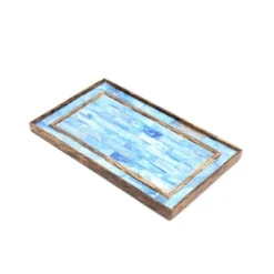 Ribaldi Handmade Bone Inlaid Wooden Tray/D¨¦cor & Serving Tray - 12X7.25X0.8in