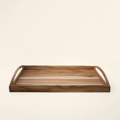 Handmade Serving & Decor Teak Wood Rectangle Tray-18 X 11 X 2.5 Inch 1 Handmade Serving & Decor Teak Wood Rectangle Tray-18 X 11 X 2.5 Inch