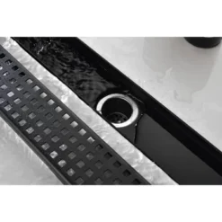Linear Shower Drain With Removable Quadrato Pattern Grate, 304 Stainless Shower Drain Included Hair Strainer And Leveling Feet -Bold Design Store GUEST d76d3a8d b5ab 4ff9 8d35 eb9b0973b50f