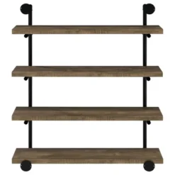 Black And Rustic Oak 40-inch Wall Shelf -Bold Design Store GUEST d8d89f3e 2656 4ec1 84a3 d3078c449689