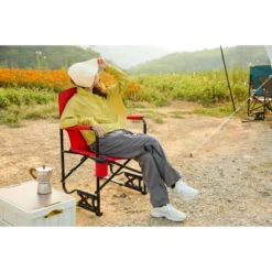 Outdoor Freestyle Rocker Camping Chair Portable Folding Rocking Chair With Solid, Durable Armrests, Drink Holder & Comfortable Backrest -Red -Bold Design Store GUEST d91f25c5 53ca 4e39 bc4e 38c029f596b0