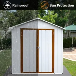 Outdoor Storage Sheds 6FTx4FT Apex Roof White+Yellow -Bold Design Store GUEST d98c63ae 8213 4ab3 9c0b afb30b2e8627