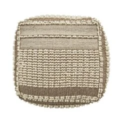 Rustic Wool And Cotton Large Pouf, Brown -Bold Design Store GUEST d9c0127b 8a9c 40f5 840a dff4322ed4dd