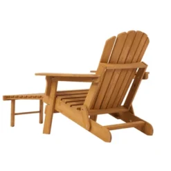 Outdoor Wooden Folding Adirondack Chair With Retractable Ottoman, Pre-Assembled BackRest & SeatBoard, Wood Patio Chair For Garden Backyard Porch Pool -Bold Design Store GUEST d9f6d0a9 f8e5 43bd 8230 3eb22e587d11