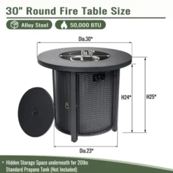 30" Propane Gas Fire Pit Table, 50000 BTU Round Steel Fire Pit For Outside Patio Deck Garden Courtyard-Black 19 30" Propane Gas Fire Pit Table, 50000 BTU Round Steel Fire Pit For Outside Patio Deck Garden Courtyard-Black -Bold Design Store GUEST da109e84 e508 402c acad 77d4d07b57cc