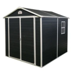 6 Ft X 8 Ft Resin Outdoor Storage Shed Kit-Perfect To Store Patio Furniture,Black