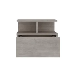Floating Nightstand 12"H, Wall Mounted With Single Drawer And 2-Tier Shelf, Concrete Gray -Bold Design Store GUEST dc3f1b90 b948 4e04 b23a 53facfbbfdc2