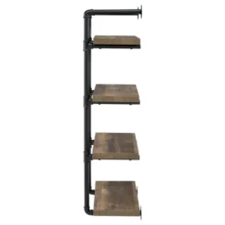 Black And Rustic Oak 4-tier Wall Shelf 11 Black And Rustic Oak 4-tier Wall Shelf -Bold Design Store GUEST decc70b8 3500 4d2b a044 f6ef4c443342