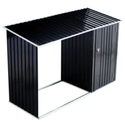 Firewood Storage Shed, Outdoor Firewood Rack, Outdoor Storage Shed With Log Holder, Firewood Shelter For Patio, Anthracite Galvanized Steel -Bold Design Store GUEST dff01eff ce06 42af b850 16ee36e117f2