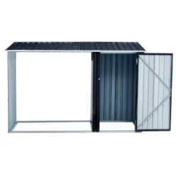 Firewood Storage Shed, Outdoor Firewood Rack, Outdoor Storage Shed With Log Holder, Firewood Shelter For Patio, Anthracite Galvanized Steel -Bold Design Store GUEST e29ce987 e5de 4b8c 9acb 3a26df539b58