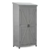 Outdoor Storage Cabinet And Metal Top,Garden Storage Shed,Outdoor 68 Inches Wood Tall Shed For Yard And Patio
