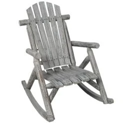 Wooden Porch Rocker Chair,Durable Wooden Porch Rocker Chair,Fir Log Rocking Chair,Patio Rockers For Outside,Garde.Light Gray Color -Bold Design Store GUEST e34c0799 7ca5 4789 a1d9 0dd77bb96e8b