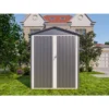 Motorcycle Outdoor Steel Storage Shed With Window , Tracks And Fixtures,Grey+White
