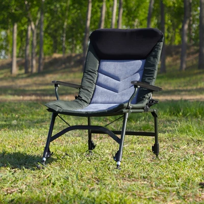 Camping Lounge Chair, Portable Folding Reclining Camping Chair With Adjustable Backrest For Indoor And Outdoor Camping Hiking Fishing,Green+black+grey 2 Camping Lounge Chair, Portable Folding Reclining Camping Chair With Adjustable Backrest For Indoor And Outdoor Camping Hiking Fishing,Green+black+grey - Image 2