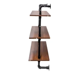 Industrial Pipe Shelf 3 Tier And 2 Tier Wall Mounted Shelves 36in Wood Display Shelves, And 3 Additional Hooks,Farmhouse Kitchen Bar Shelf -Bold Design Store GUEST e3c916e6 c95f 4726 95b7 6008d3ca9940