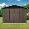 Metal Garden Sheds 8ft¡Á6ft Outdoor Storage Sheds Brown + Black